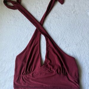 Women's Burgundy Intimate Halter Top